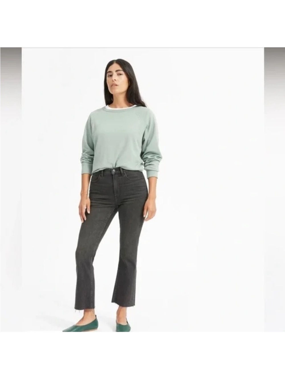 Everlane Kick crop high rise Gray washed black look Jeans - Women 24
